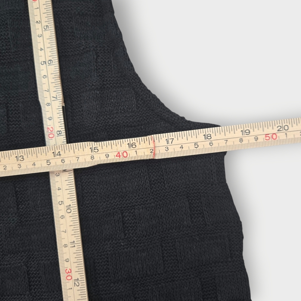 NWT Madewell Basketweave-Stitch Vest Black Textured Knit Tank Top Cropped Size M - Picture 12 of 14